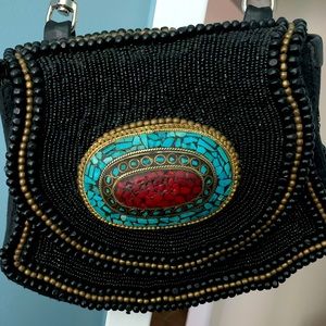 Bohemian style beaded crossbody